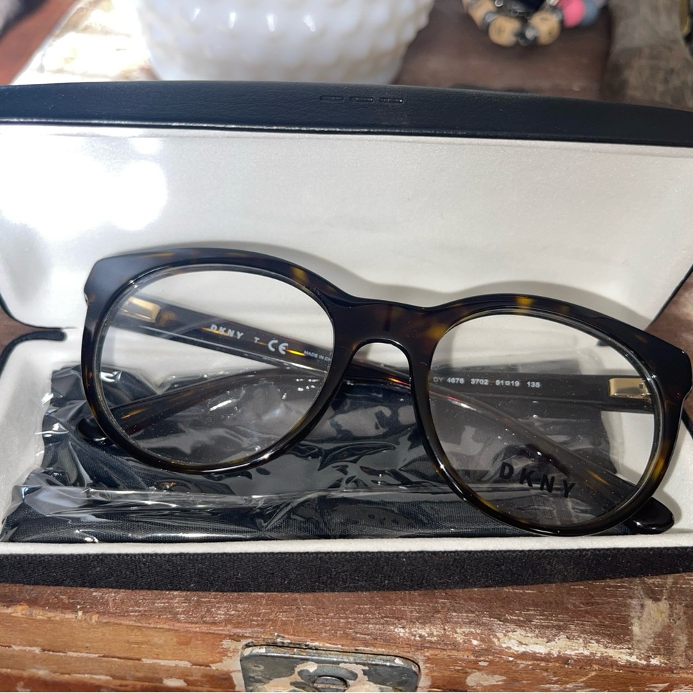 Dkny Frames With Case Dy 4676 3702 Tortoise Brown 51-19-135 Flex Hinged
